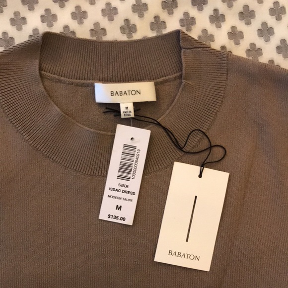 Aritzia Babaton Issac dress Modern Taupe NWT M - Picture 3 of 8